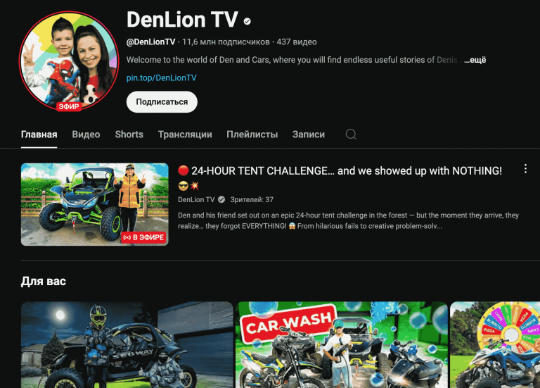 YouTube-канал DenLion TV